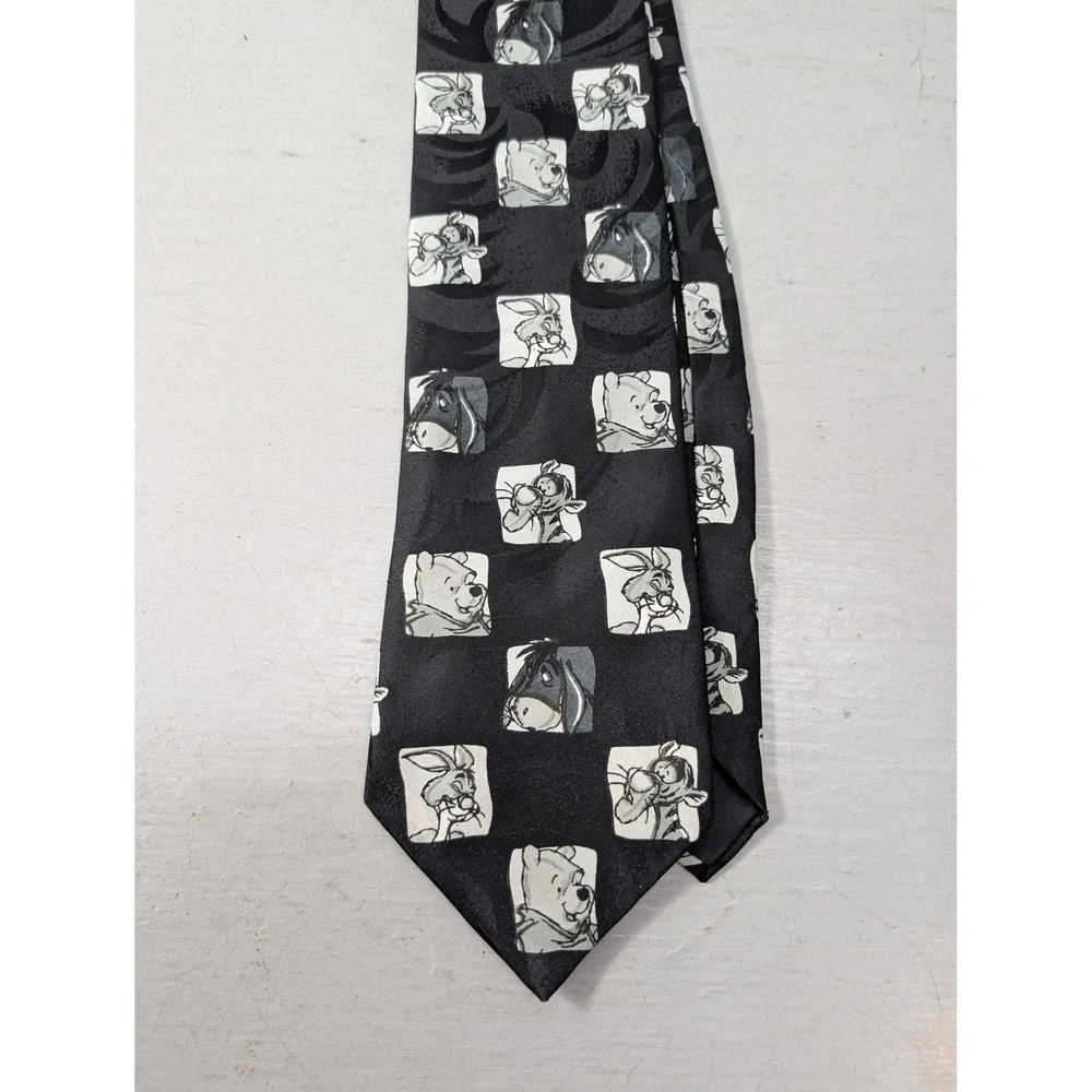 2pc Disney Pooh Vintage Winnie the Pooh Eeyore Tigger Men's Necktie 90s Cartoon
